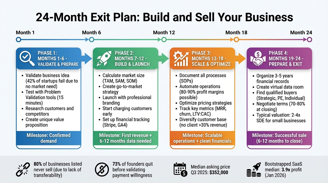 24-Month Business Exit Plan: Timeline from Validation to Sale