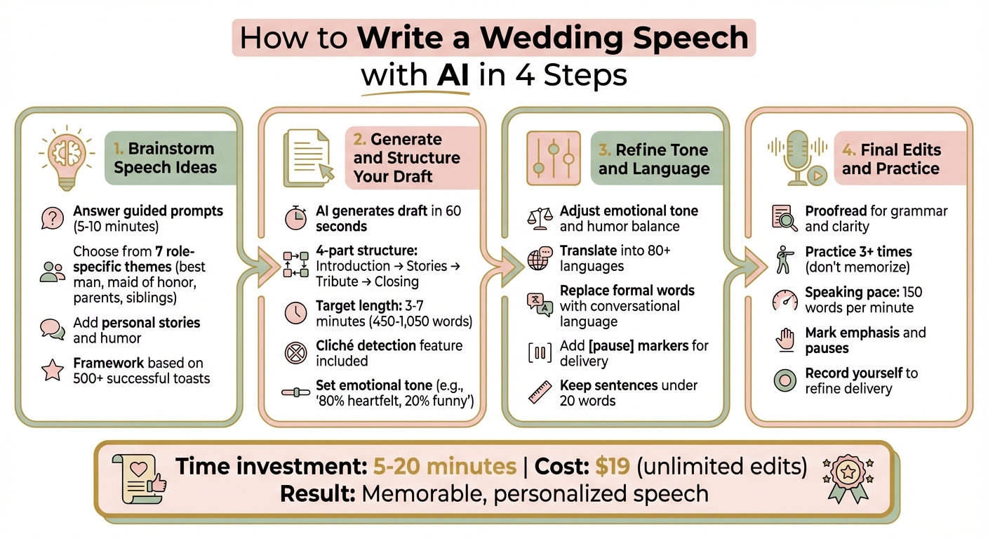 4-Step Process to Write a Wedding Speech with AI
