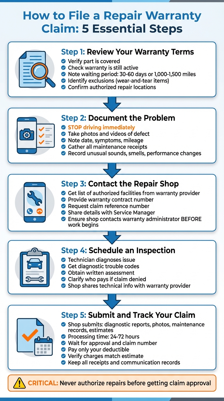 5-Step Process for Filing a Repair Warranty Claim