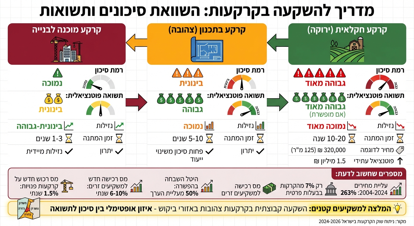 השוואת סוגי קרקעות להשקעה: סיכון, תשואה ונזילות