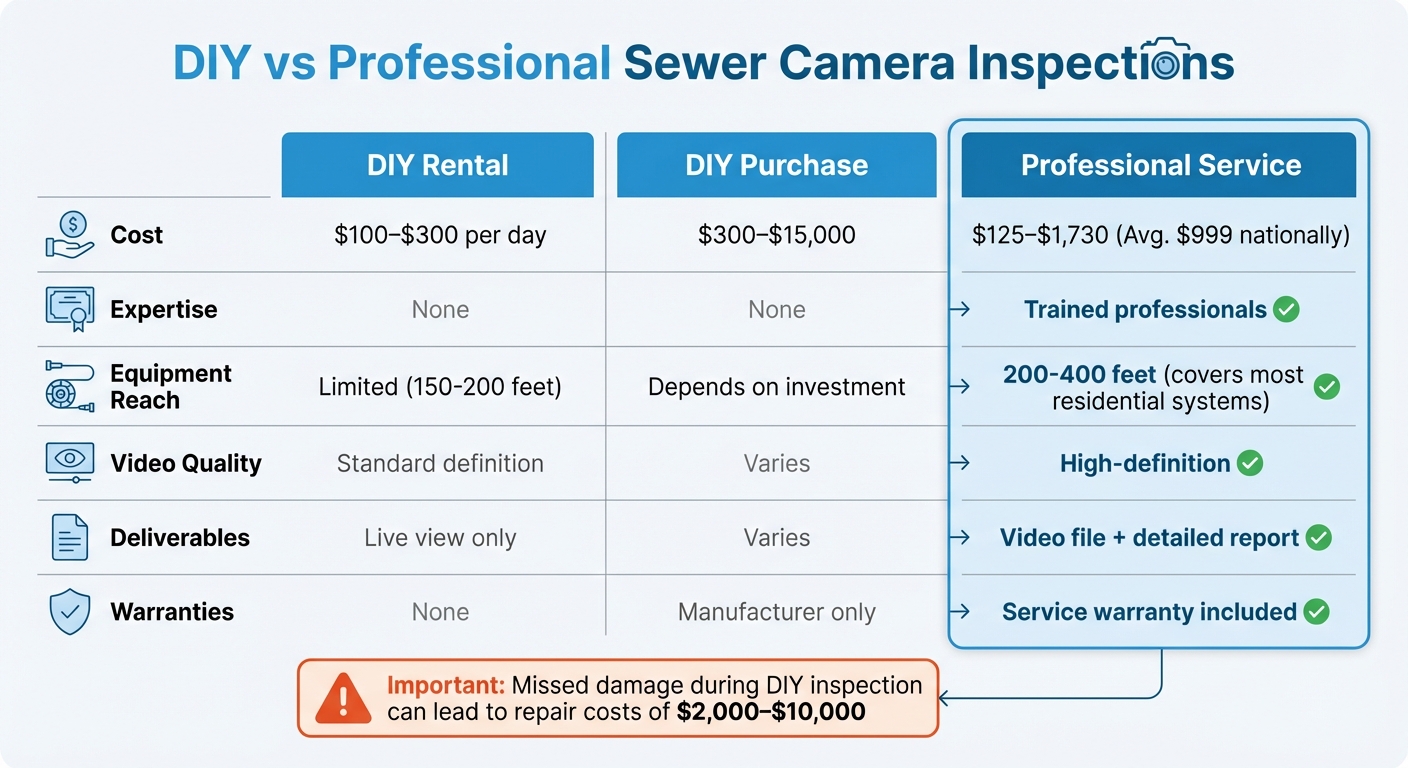 Sewer Camera Inspection Costs: DIY vs Professional Comparison