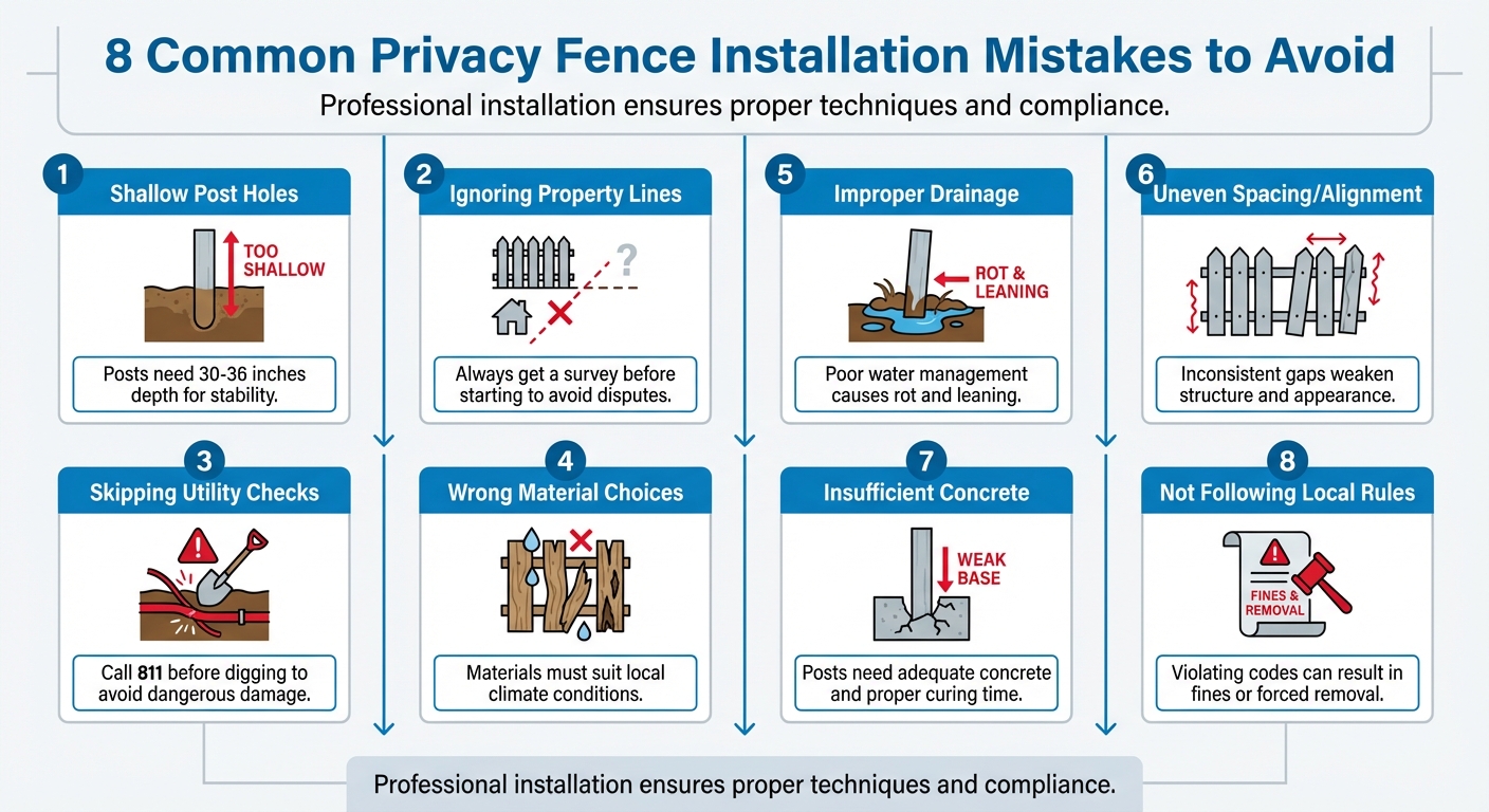 8 Common Privacy Fence Installation Mistakes to Avoid