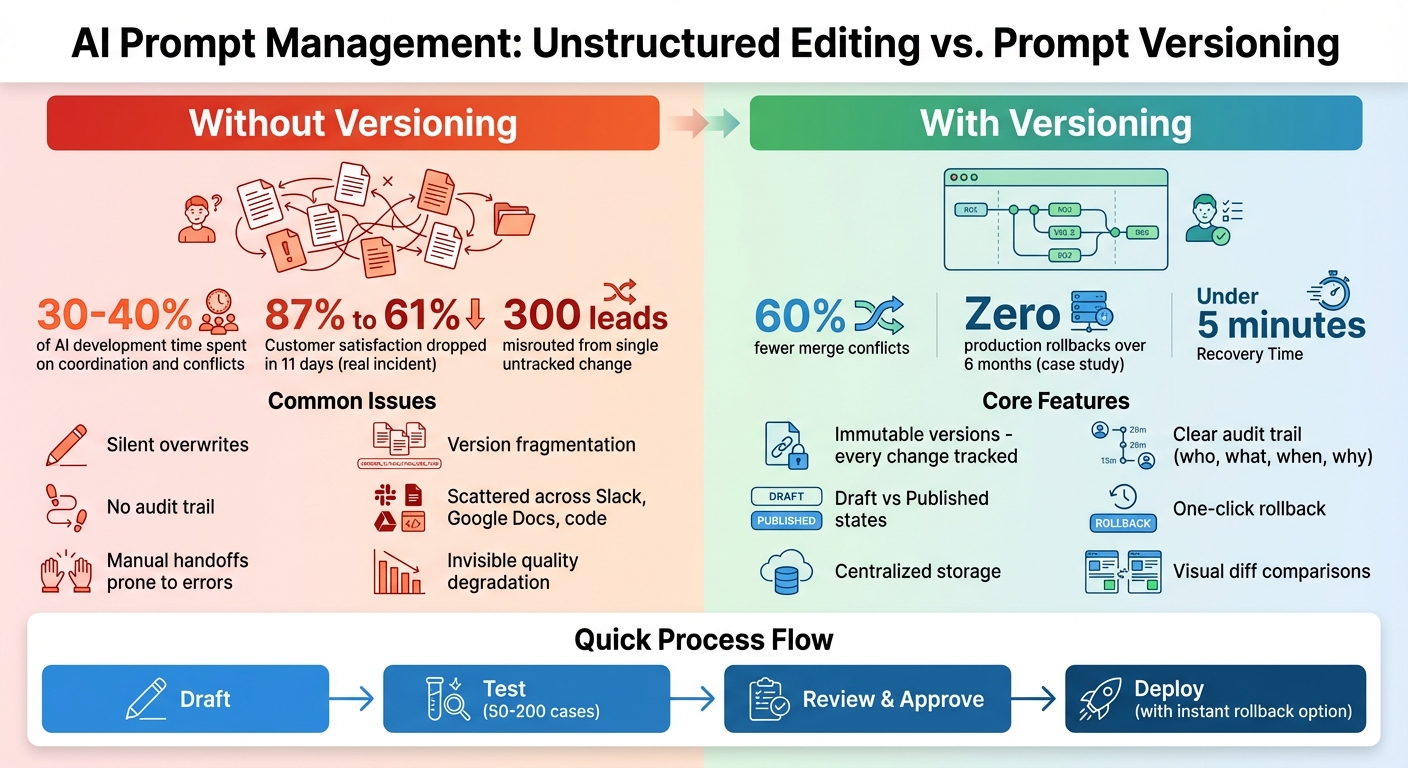 Prompt Versioning vs Unstructured Editing: Impact on Team Productivity and System Stability