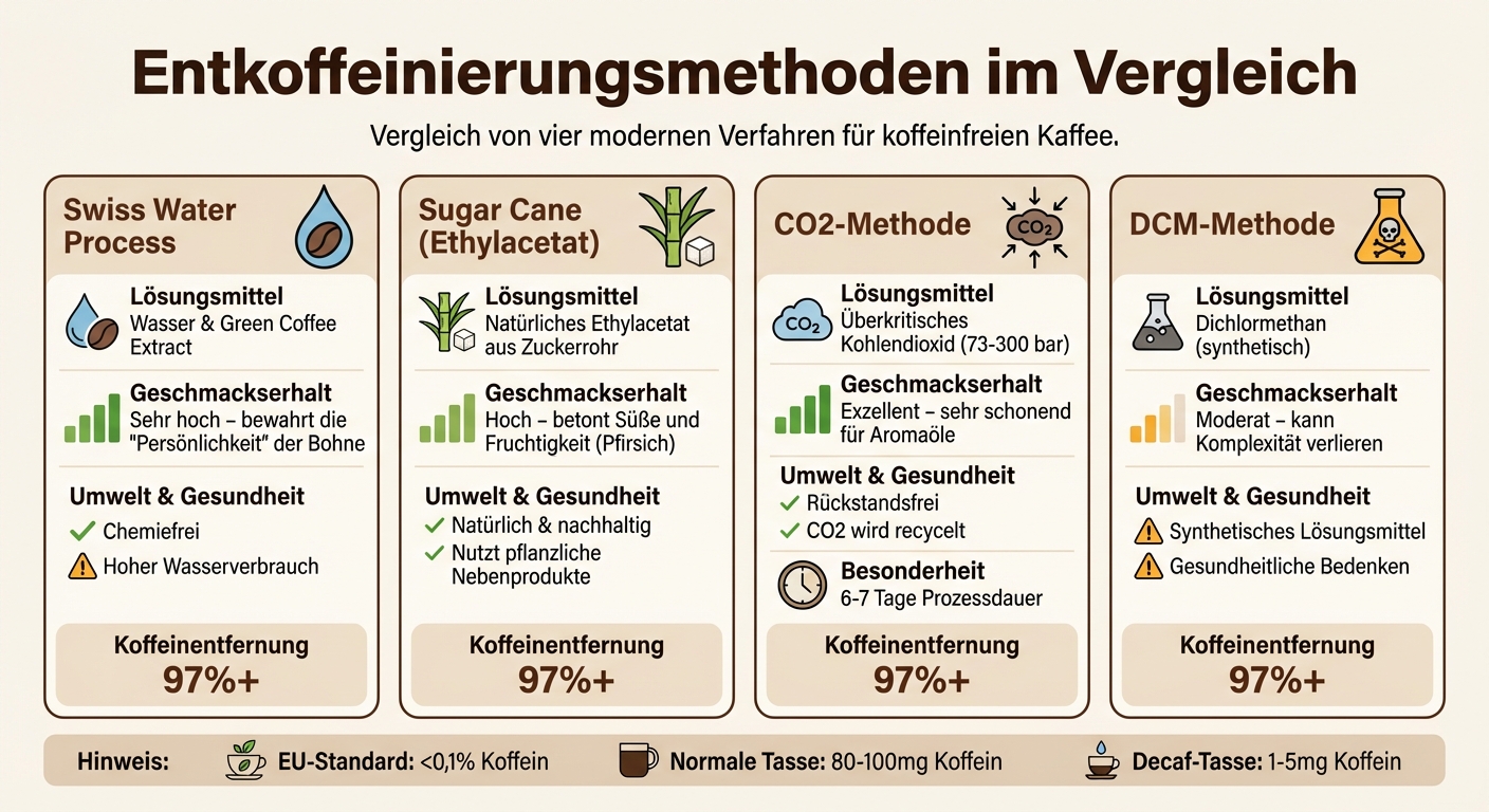 Moderne Entkoffeinierungsmethoden im Vergleich 2026