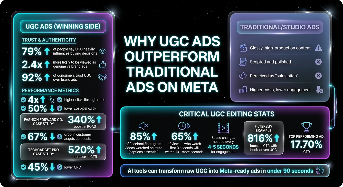 UGC vs Traditional Ads Performance Metrics Comparison