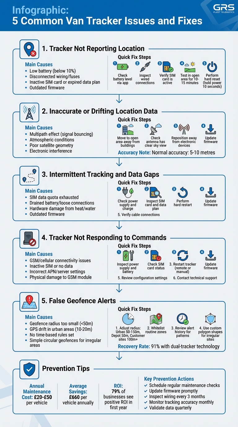 5 Common Van Tracker Issues: Causes and Troubleshooting Steps