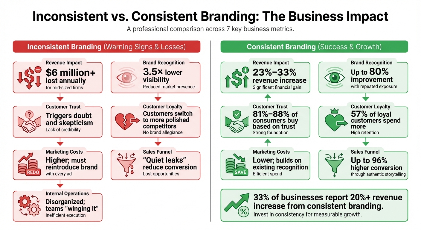 Inconsistent vs Consistent Branding: Revenue Impact and Customer Trust Comparison