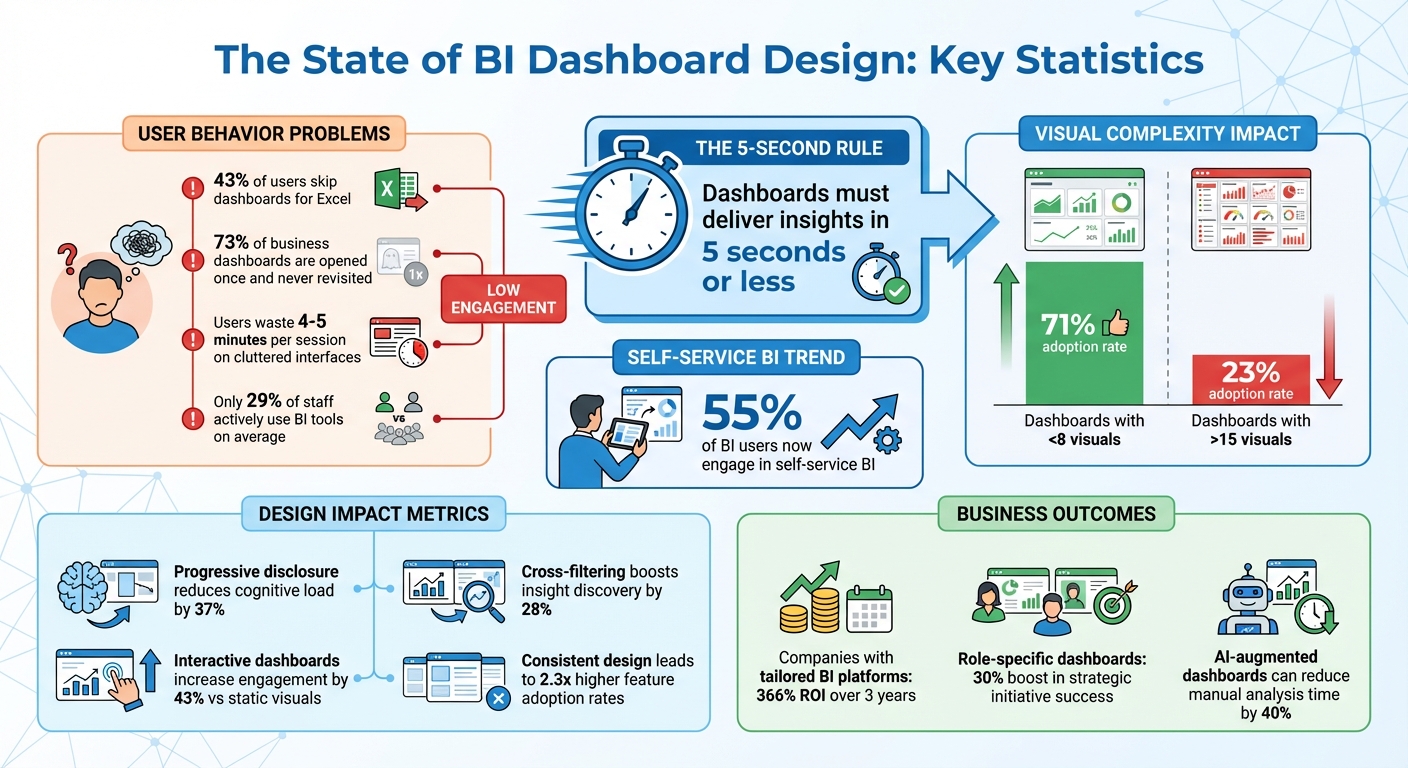 BI Dashboard Design Statistics: Adoption Rates and User Behavior