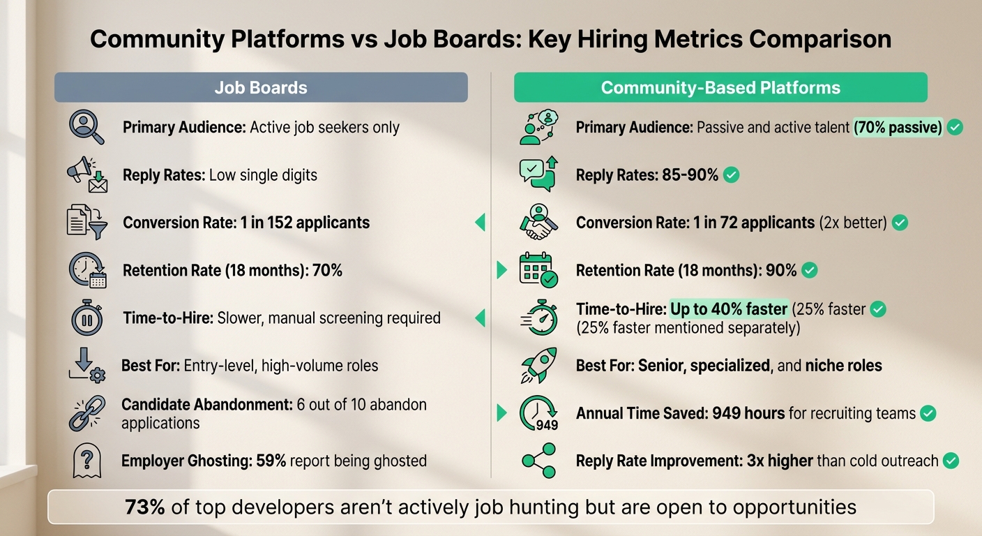 Community Platforms vs Job Boards: Key Hiring Metrics Comparison