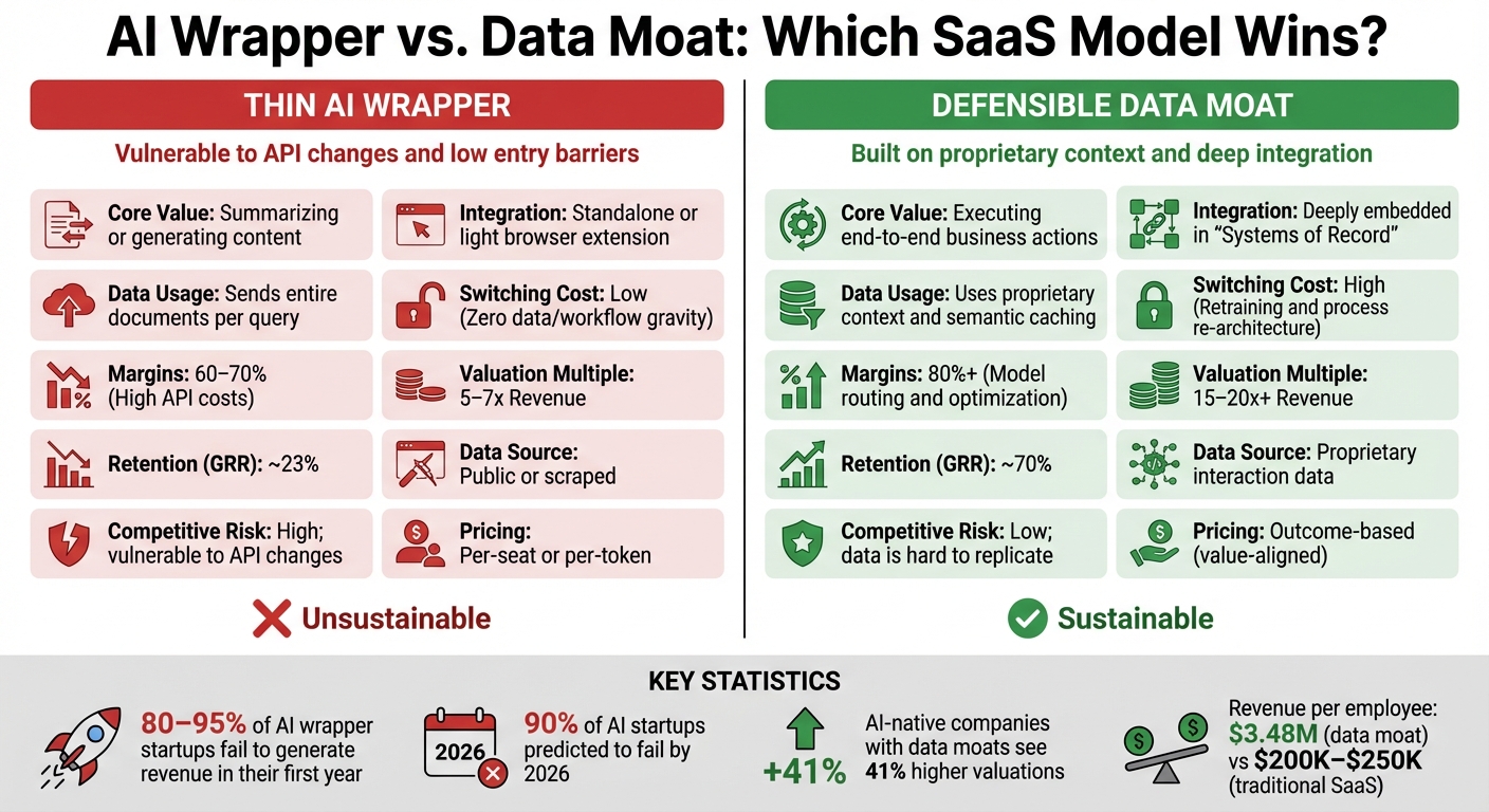 AI Wrapper vs Data Moat: Key Differences in SaaS Business Models