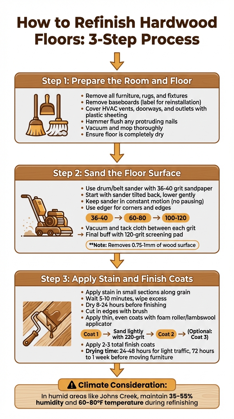 3-Step Hardwood Floor Refinishing Process Guide