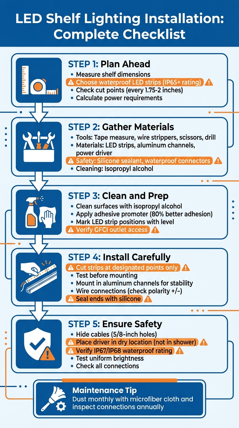 LED Shelf Lighting Installation Process: 5 Essential Steps