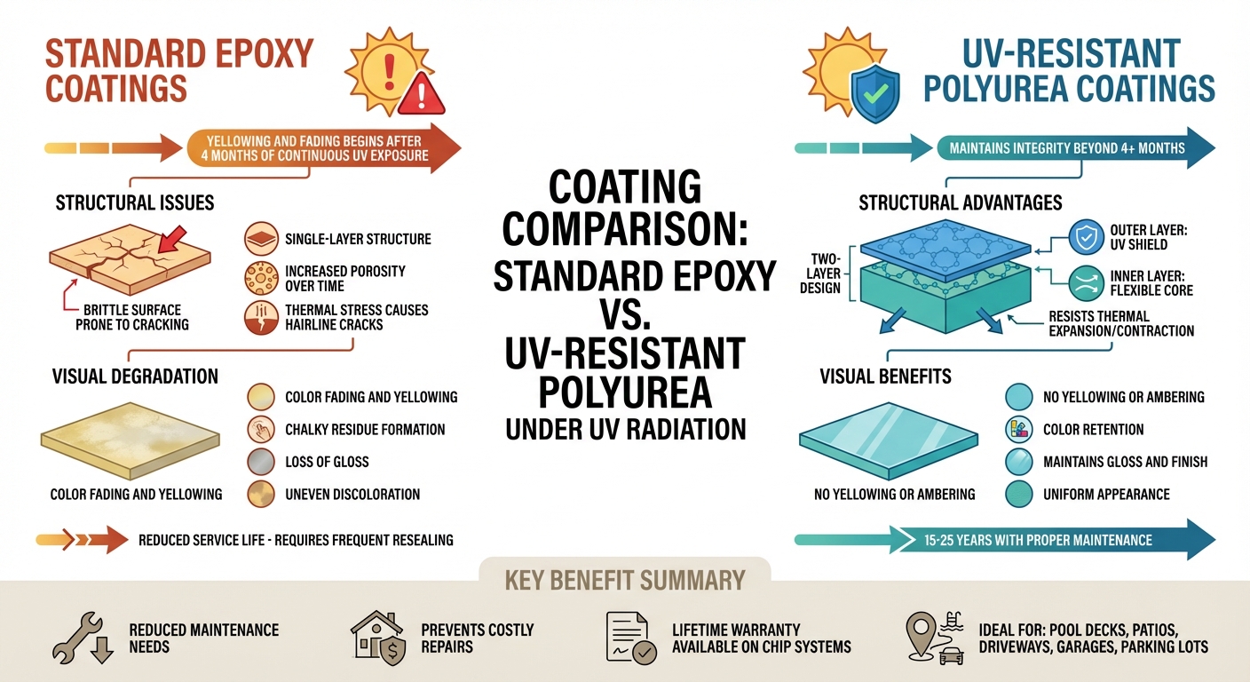 UV Damage Effects on Concrete Coatings: Standard Epoxy vs UV-Resistant Polyurea