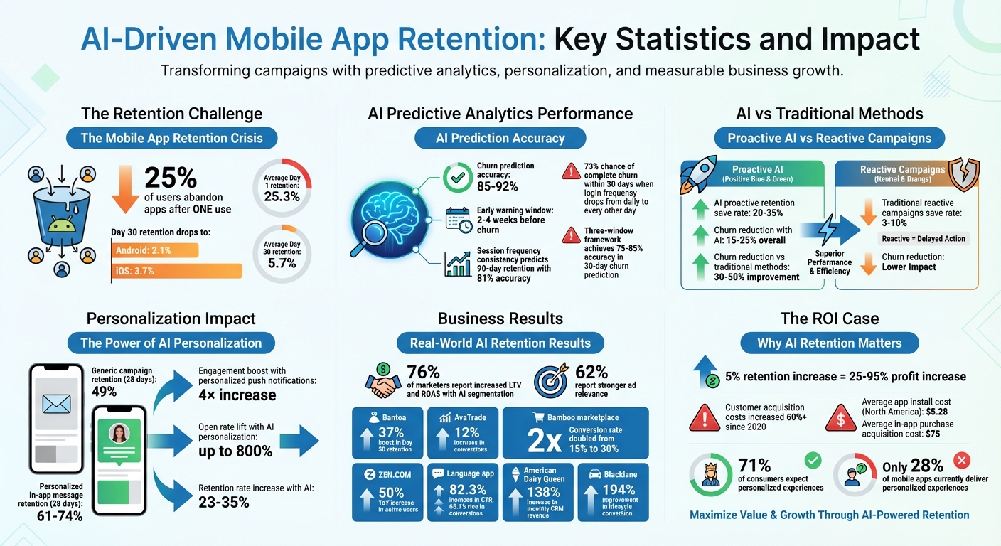 AI-Driven Mobile App Retention: Key Statistics and Impact Metrics