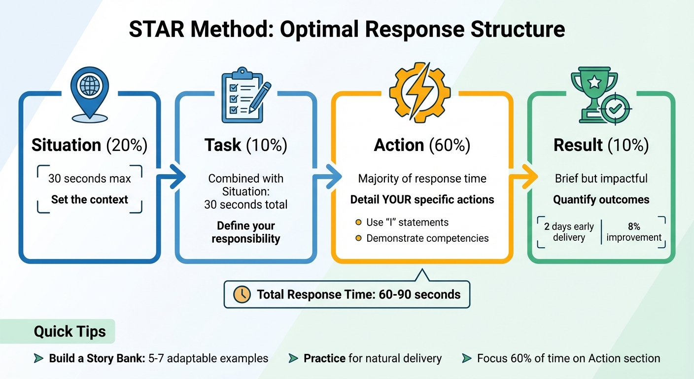 STAR Method Interview Response Structure with Time Allocation