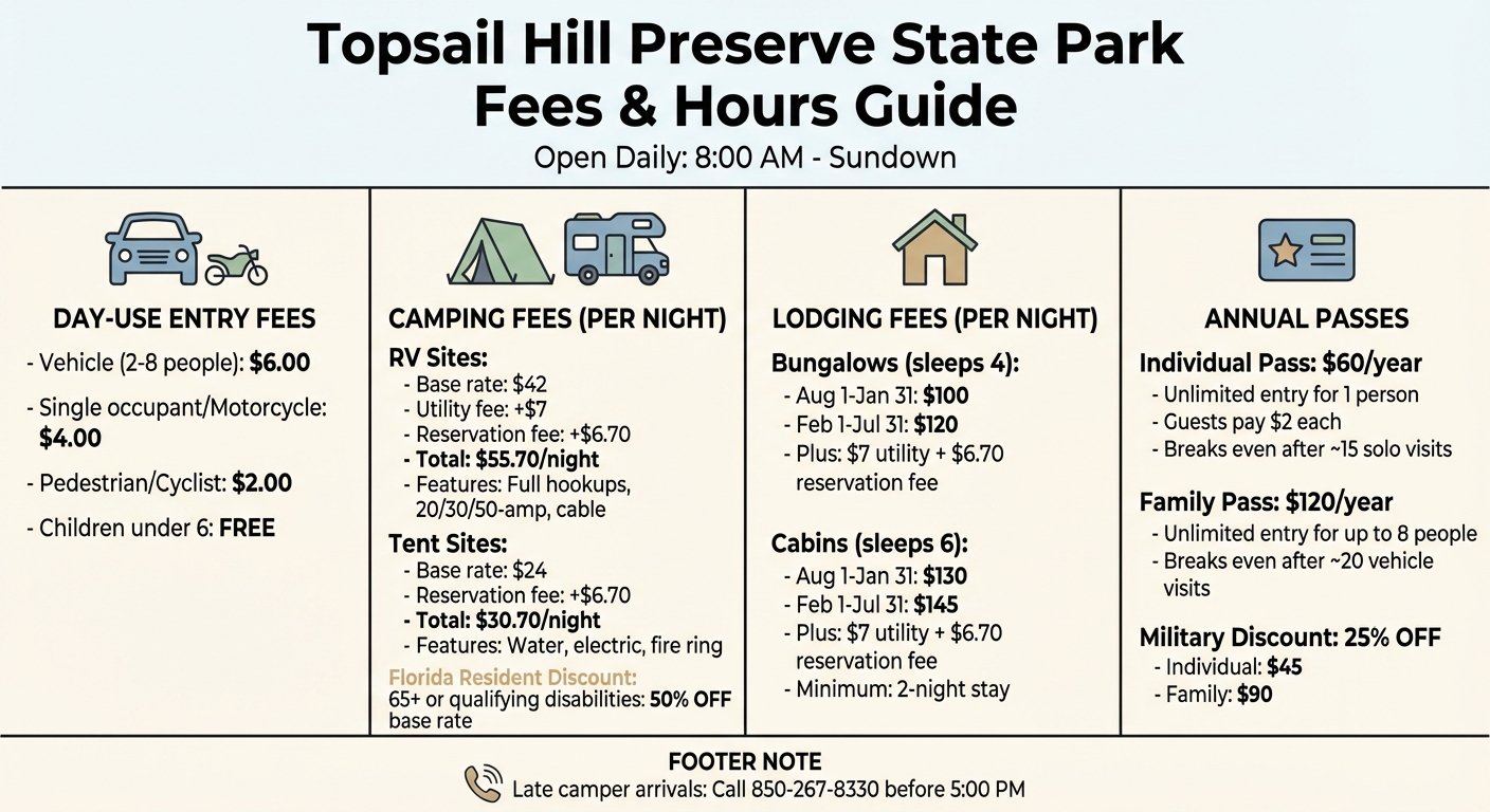 Topsail Hill Preserve State Park Fees Guide - Entry, Camping, and Lodging Costs