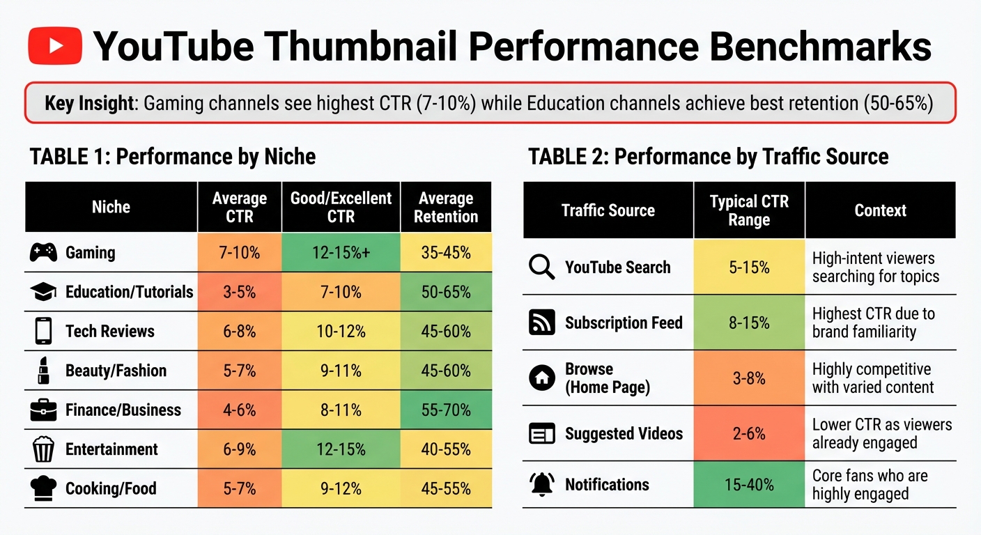 YouTube Thumbnail Performance Benchmarks by Niche and Traffic Source