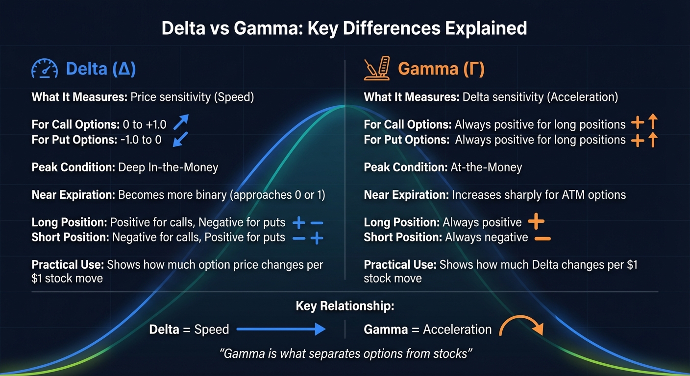 Delta vs Gamma in Options Trading: Key Differences and Characteristics