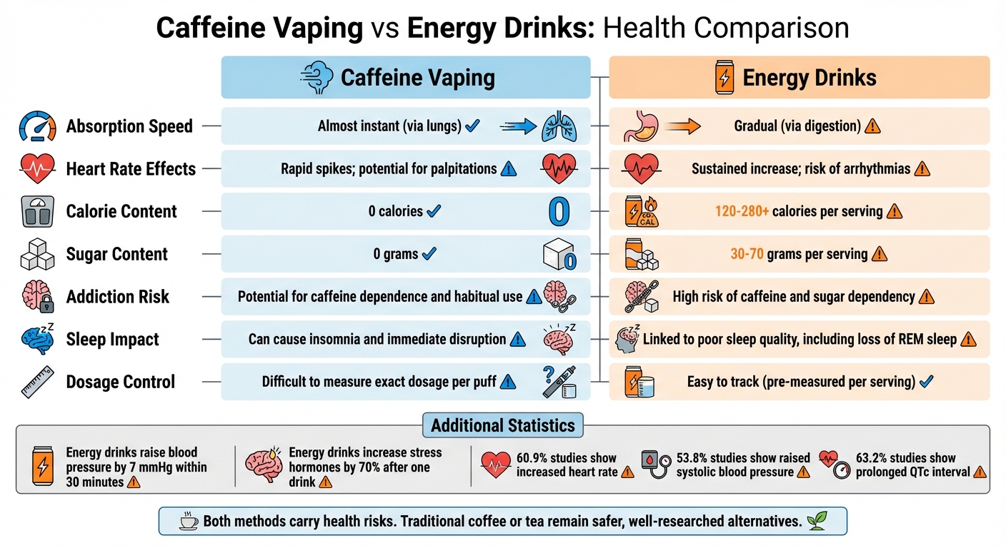 Caffeine Vaping vs Energy Drinks: Health Comparison Chart