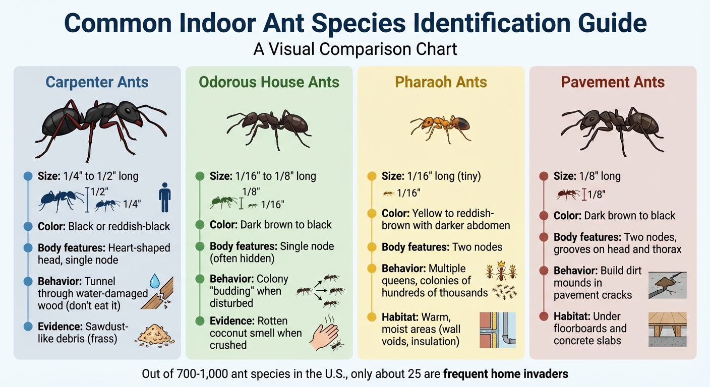 Common Indoor Ant Species Identification Guide