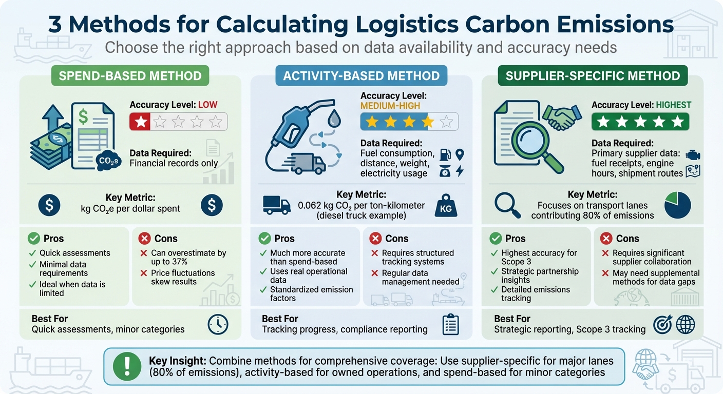Three Methods for Calculating Carbon Emissions in Logistics: Comparison Guide