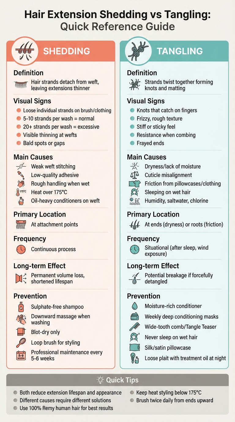 Hair Extension Shedding vs Tangling: Visual Comparison Guide
