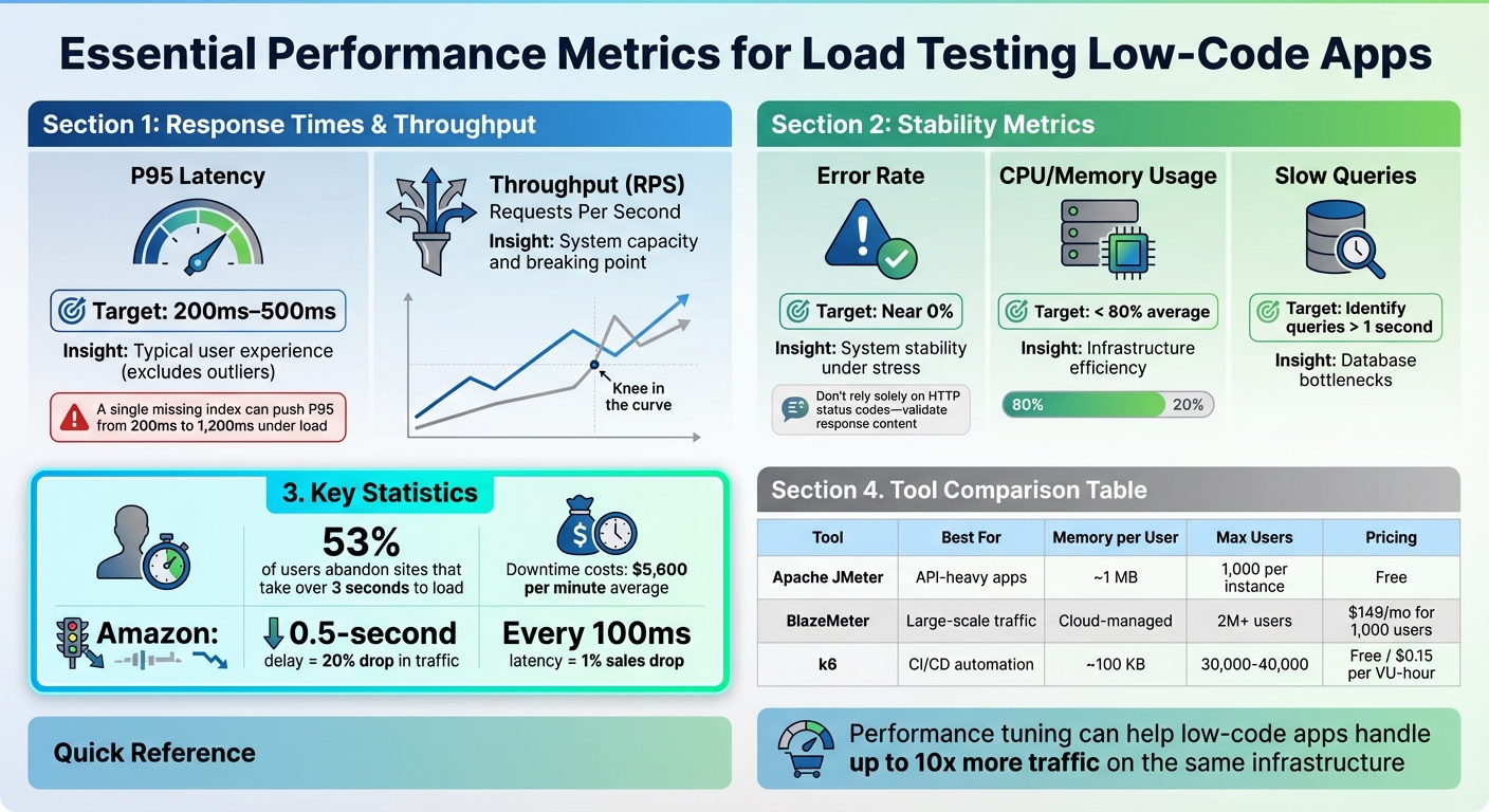 Load Testing Performance Metrics and Thresholds for Low-Code Applications