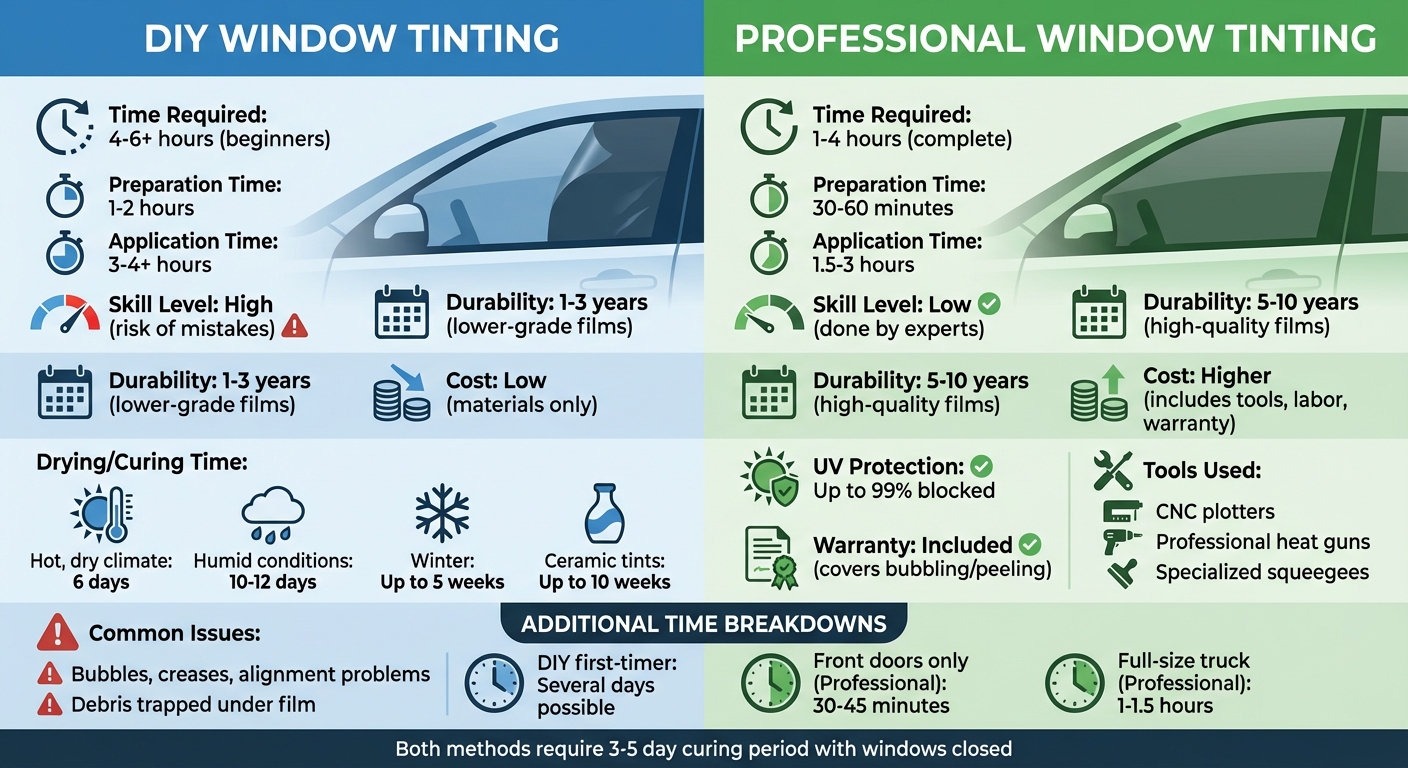 DIY vs Professional Window Tinting: Time, Cost, and Durability Comparison