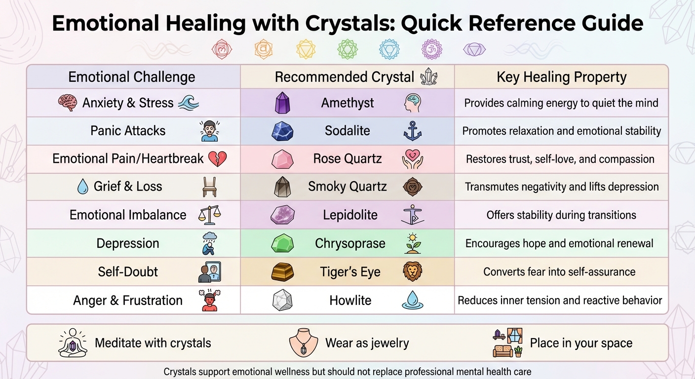 Crystal Healing Guide for Emotional Challenges