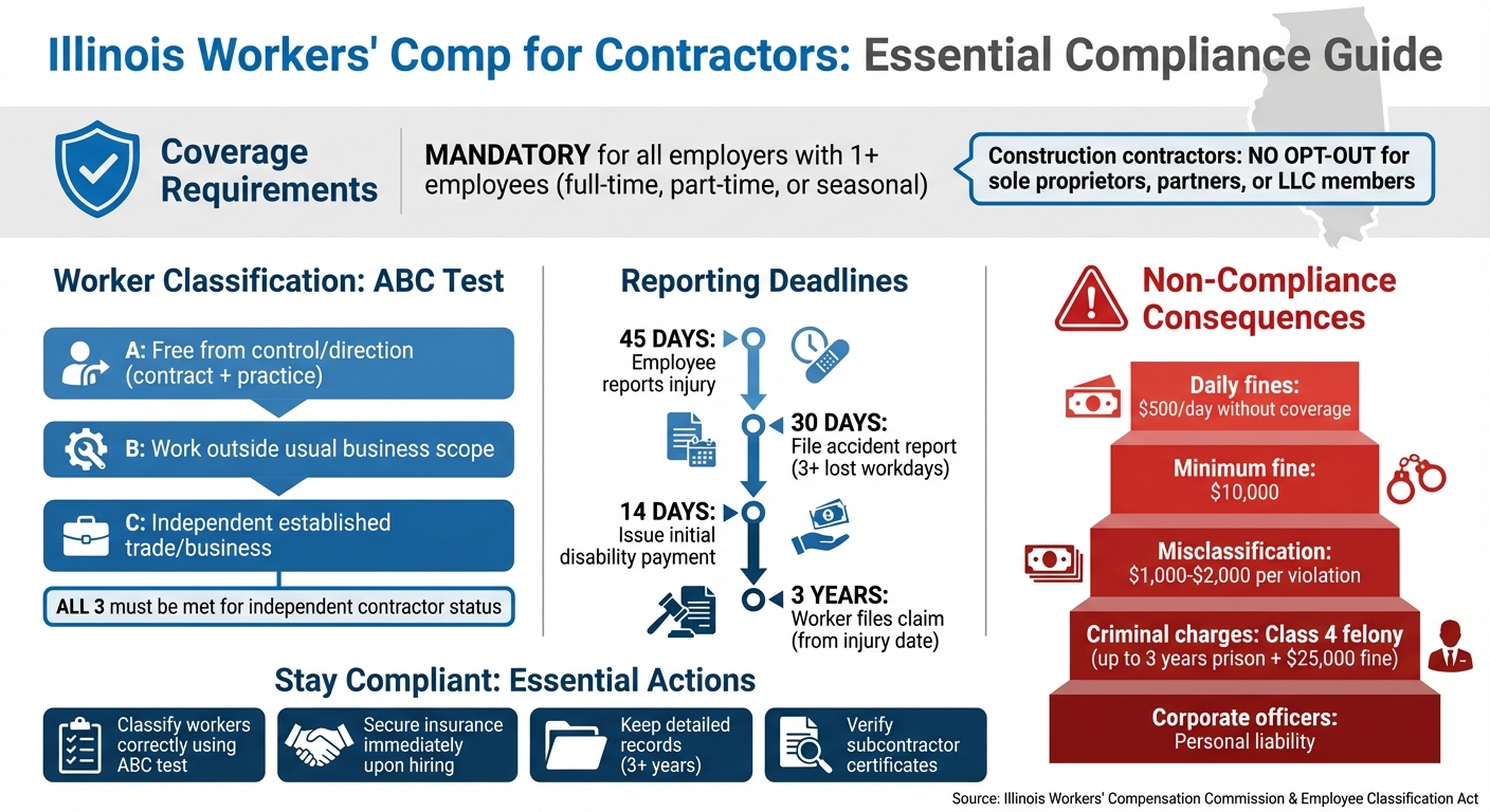 Illinois Workers' Comp Compliance Requirements and Penalties for Contractors