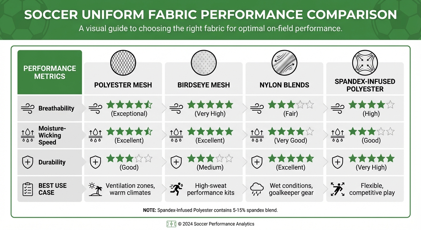 Soccer Uniform Fabric Comparison: Breathability, Moisture-Wicking & Durability Guide