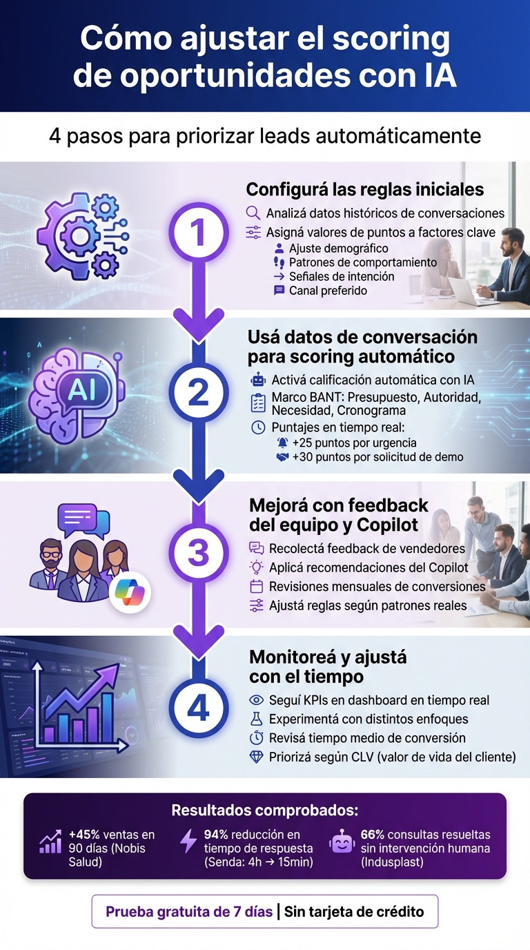 4 pasos para ajustar el scoring de oportunidades con IA
