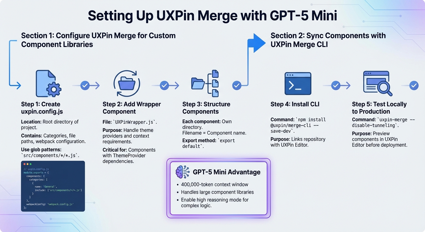 GPT-5 Mini and UXPin Merge Setup Workflow Guide