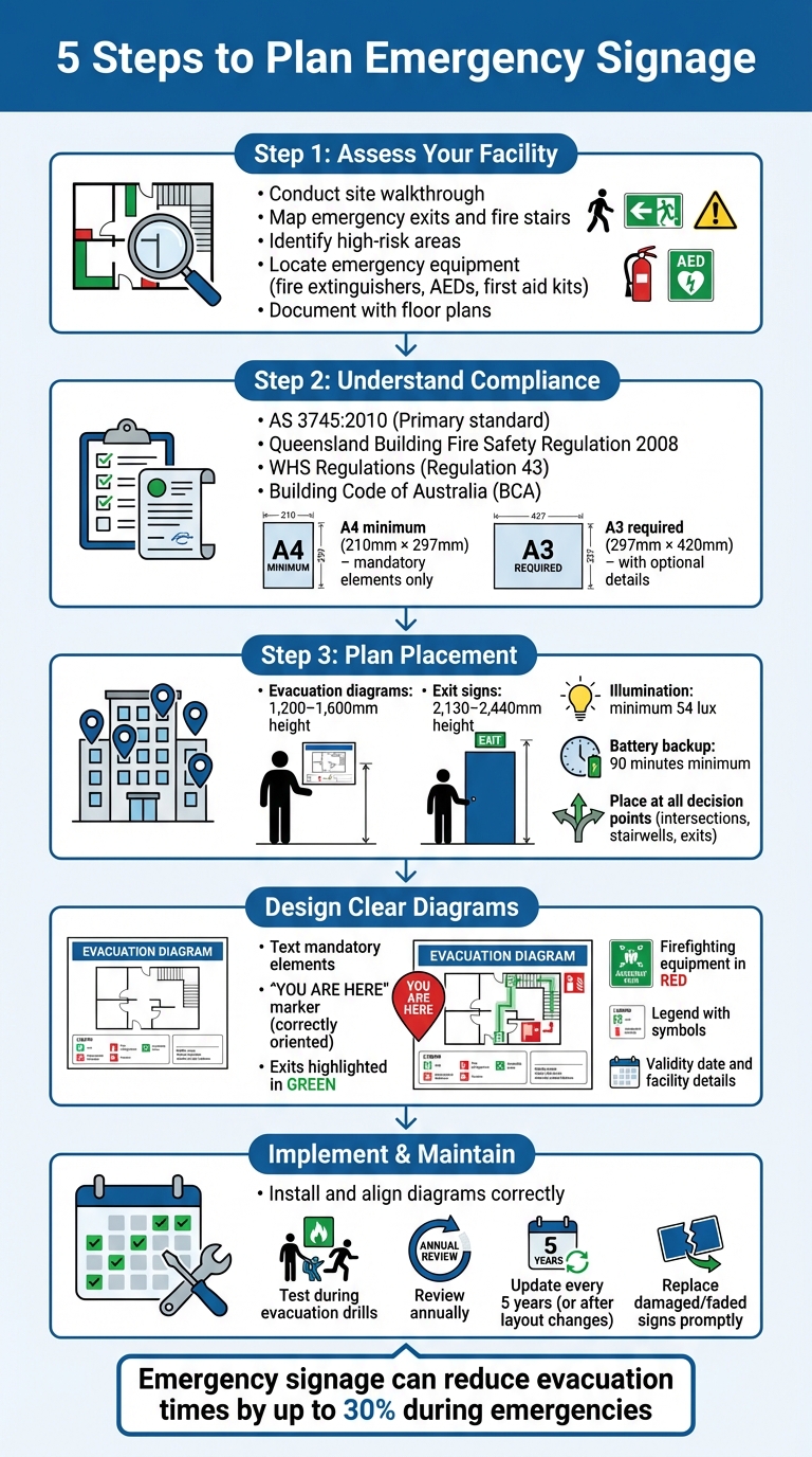 5 Steps to Plan Emergency Signage in Australia - Compliance Guide