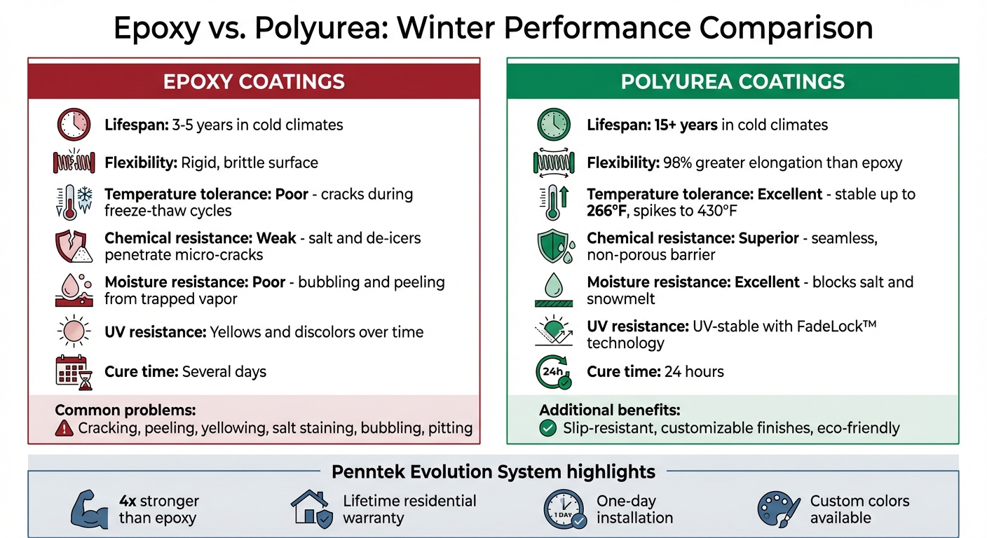 Epoxy Vs Polyurea Garage Floor Coatings Comparison Chart
