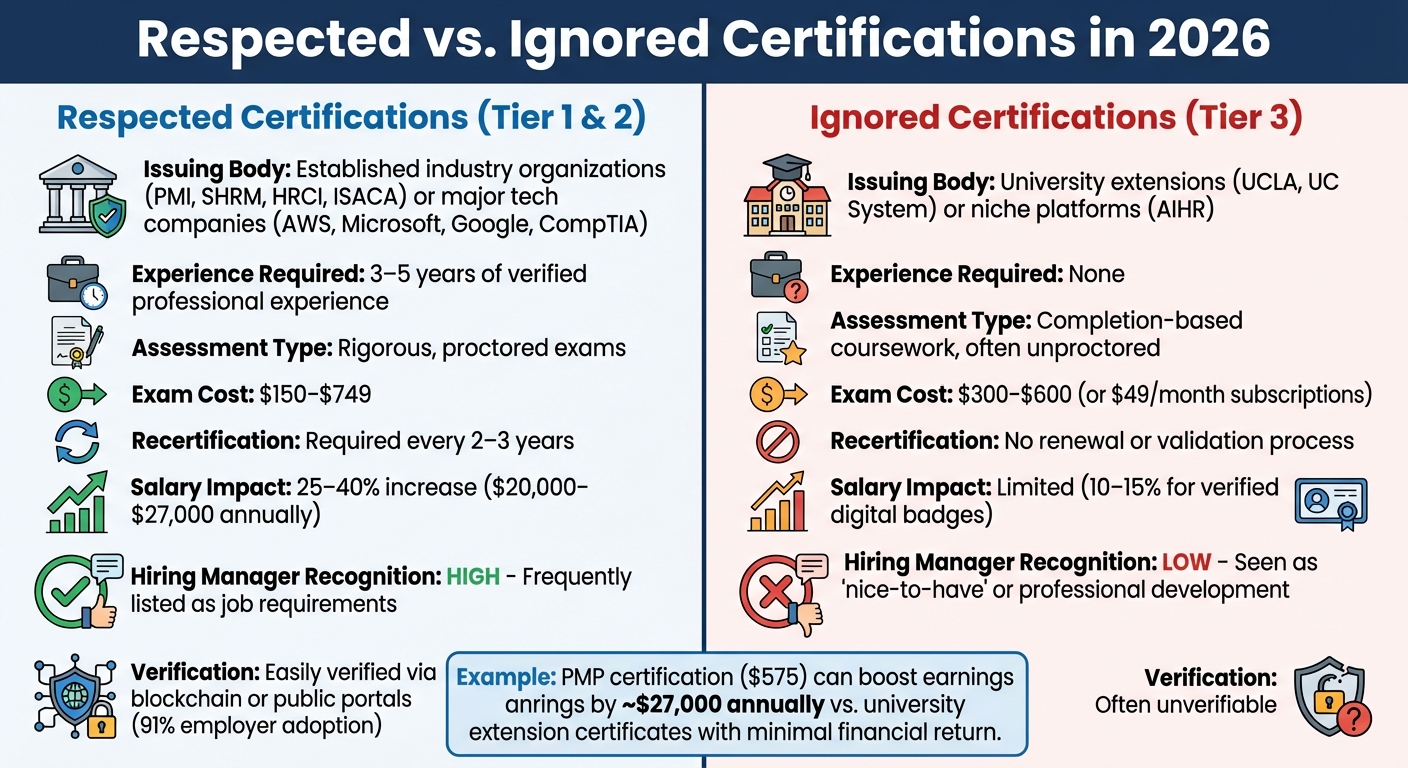Respected vs Ignored Certifications: Key Differences for 2026
