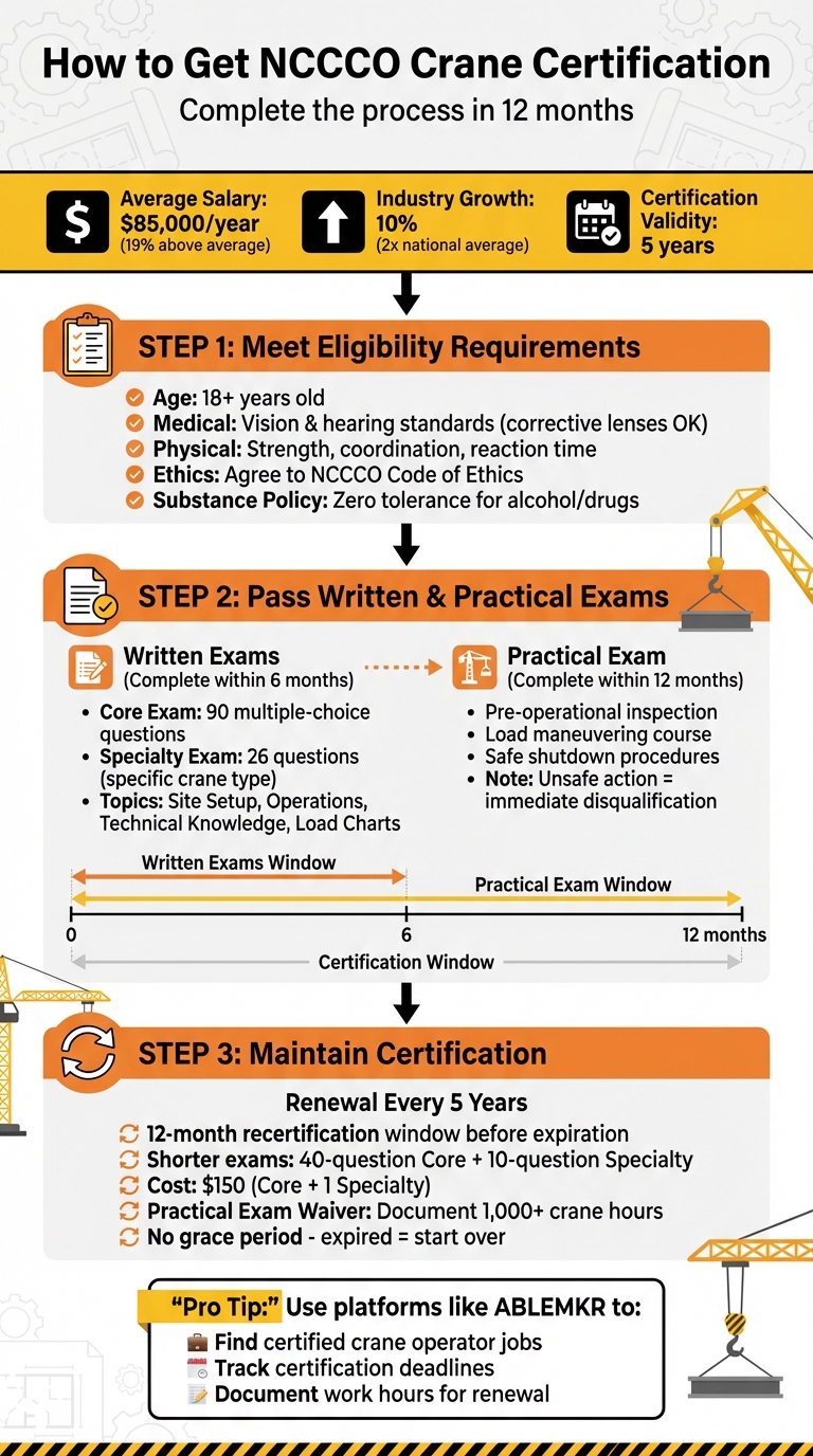 NCCCO Crane Certification Process: 3 Steps to Get Certified