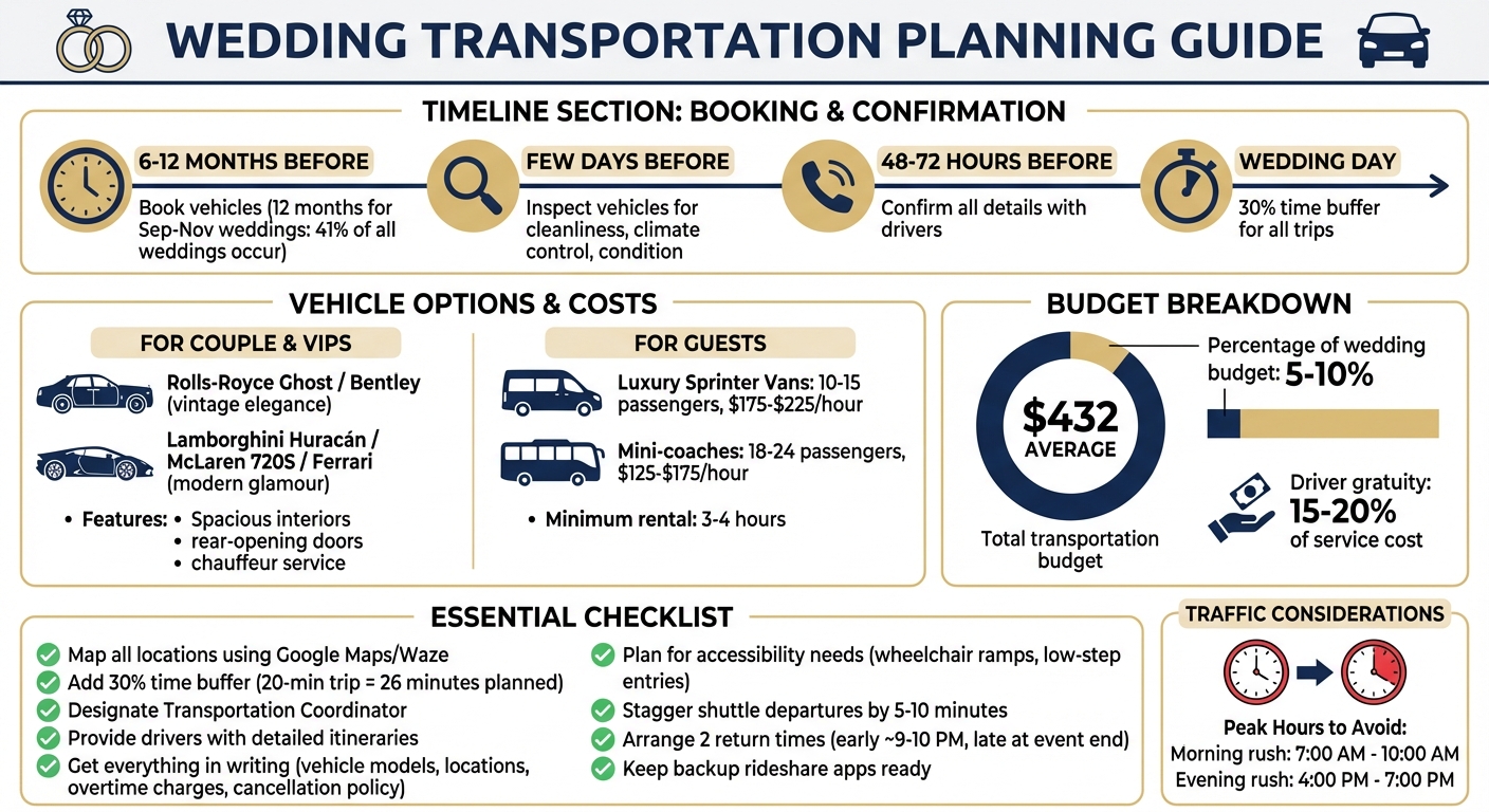 Wedding Transportation Planning Timeline and Checklist