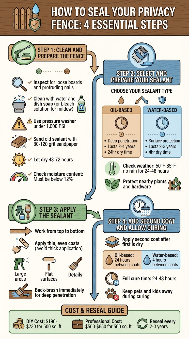 4-Step Guide to Sealing a DIY Privacy Fence