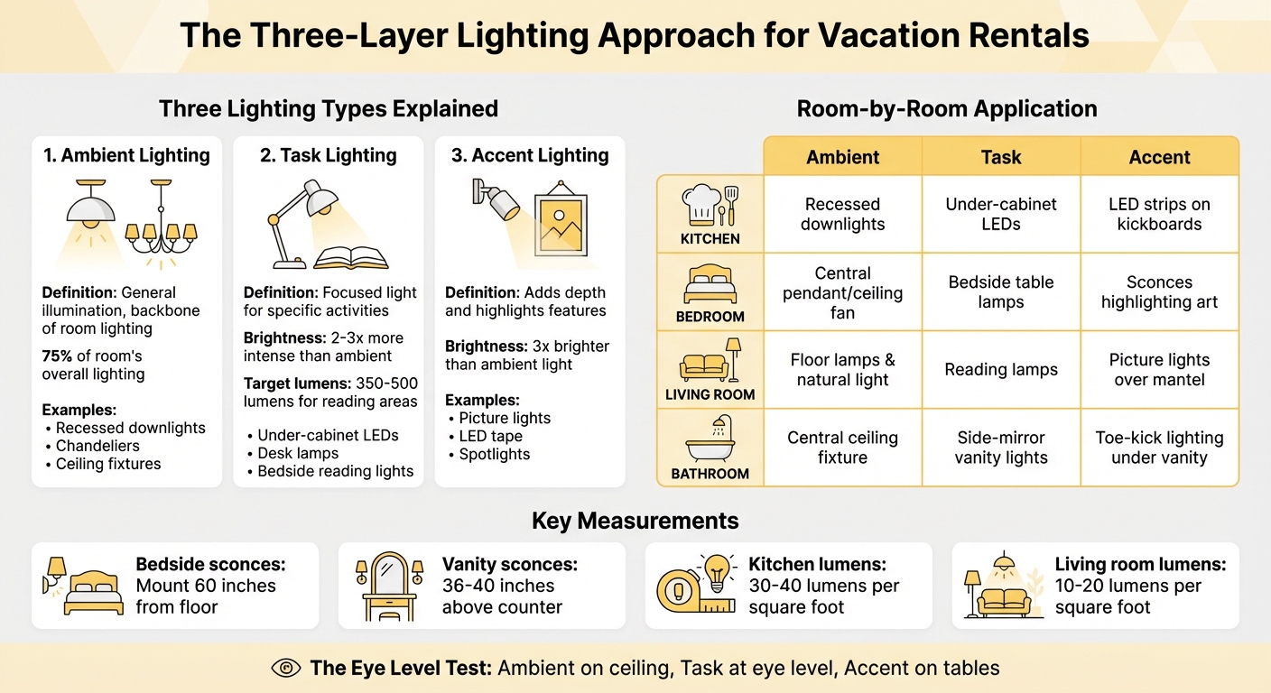 Room-by-Room Vacation Rental Lighting Guide: Ambient, Task, and Accent Strategies