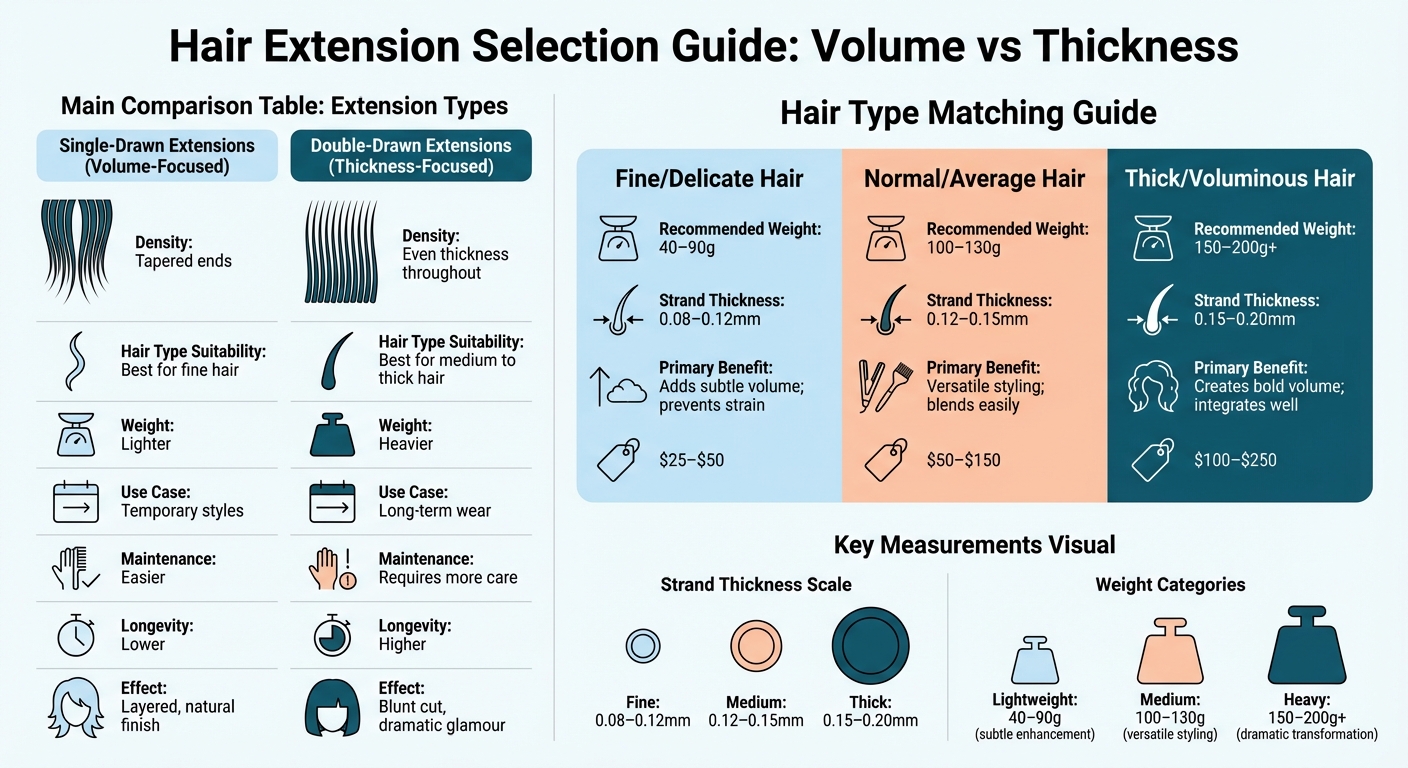 Hair Extension Selection Guide: Volume vs Thickness by Hair Type