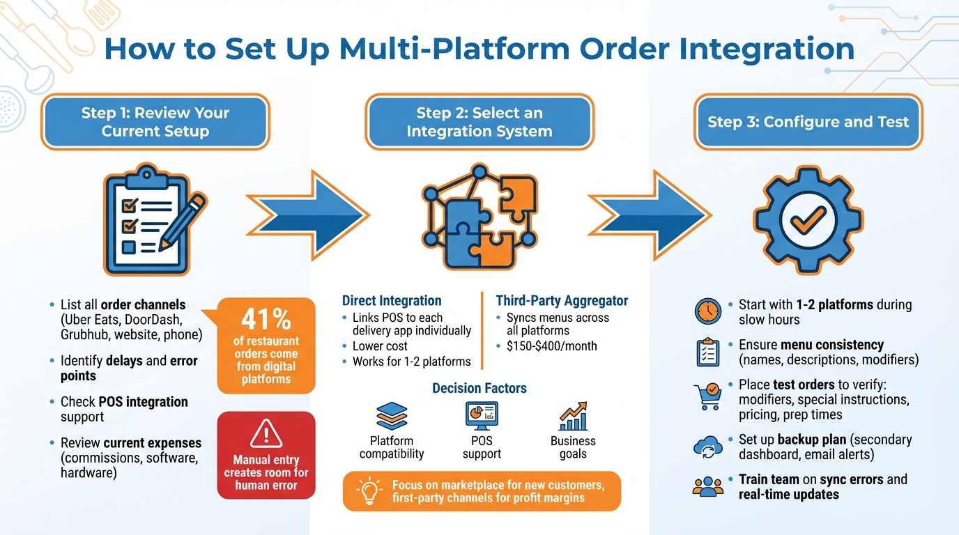 3-Step Process for Setting Up Multi-Platform Restaurant Order Integration