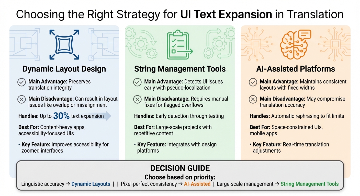 Comparison of UI Text Expansion Strategies for Translation