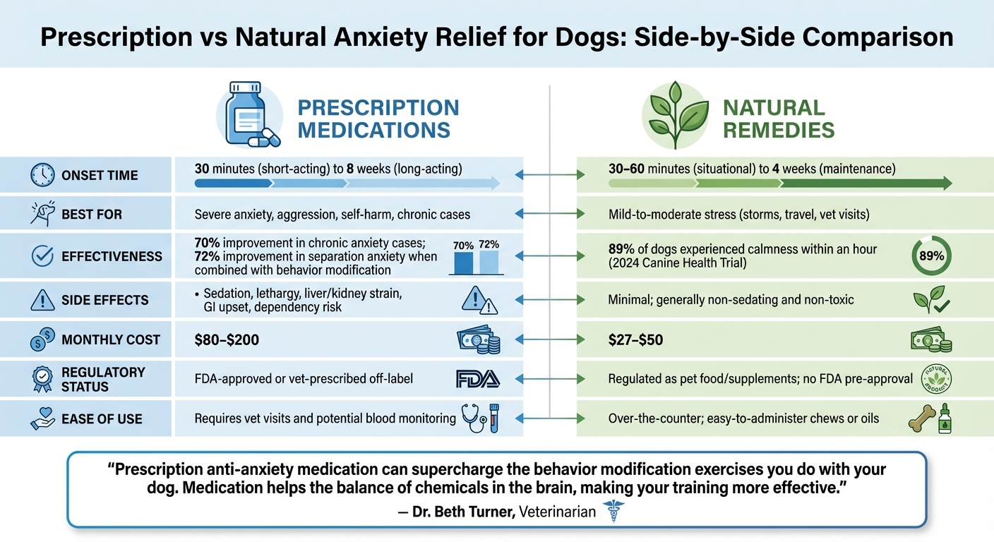 Prescription vs Natural Anxiety Relief for Dogs: Cost, Effectiveness & Side Effects Comparison