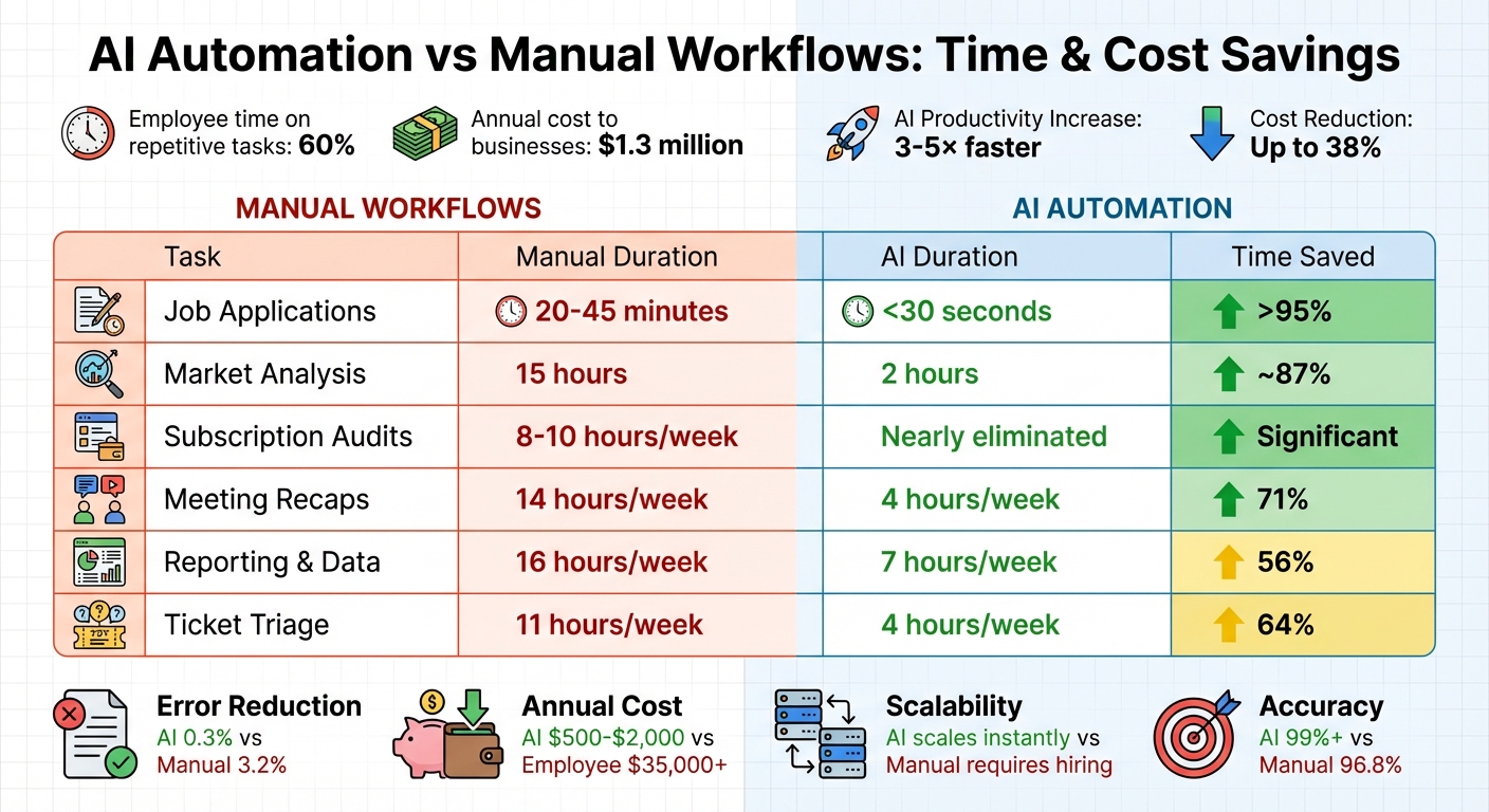 AI vs Manual Workflows: Time Savings and Cost Comparison
