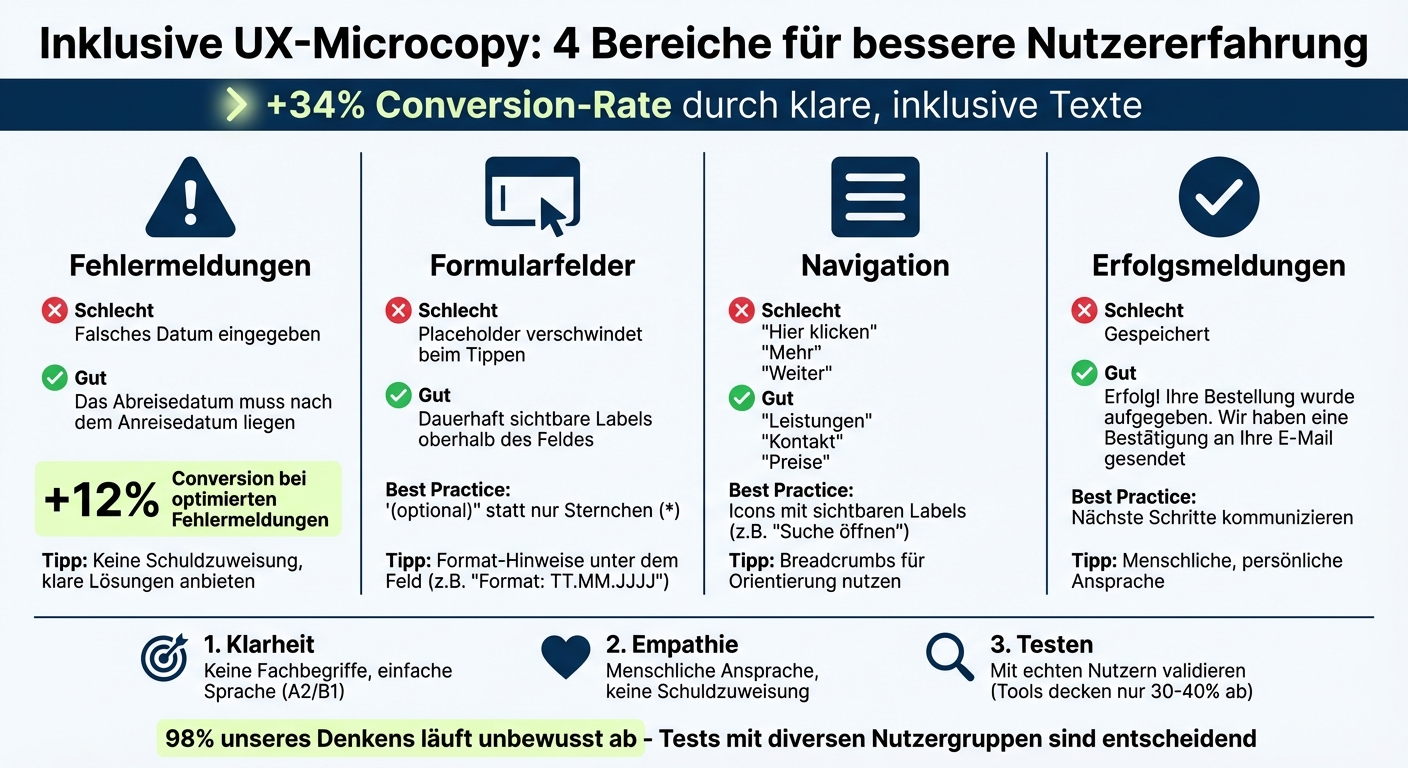 Inklusive UX-Microcopy: 4 Bereiche mit Best Practices und Beispielen