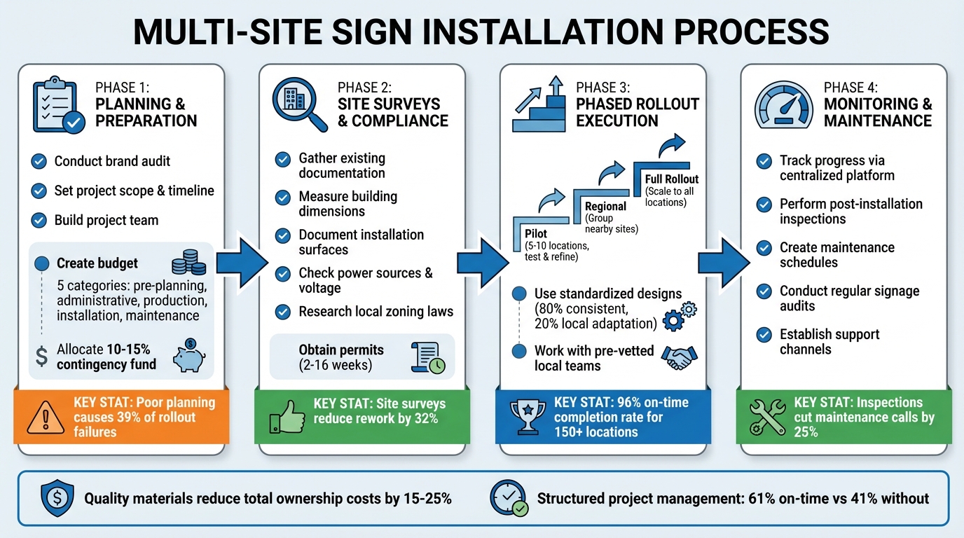 Multi-Site Sign Installation Process: 4 Key Phases for Successful Rollout