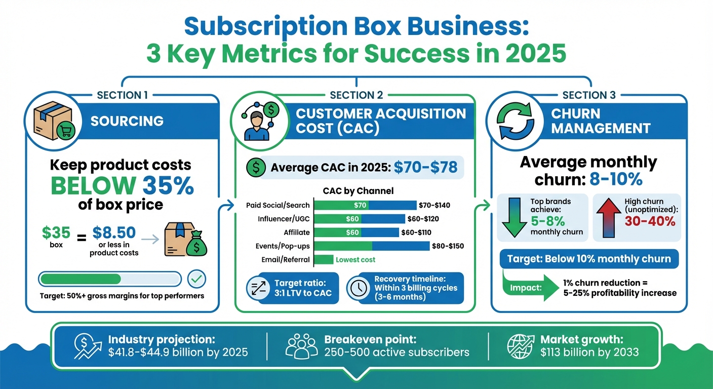 Subscription Box Business Key Metrics: Sourcing, CAC, and Churn Benchmarks 2025