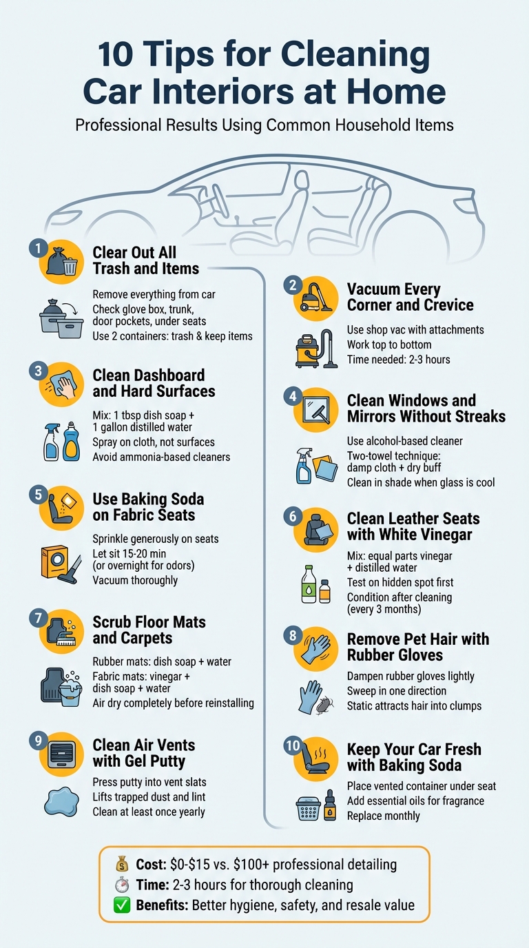 10-Step Guide to Cleaning Your Car Interior at Home