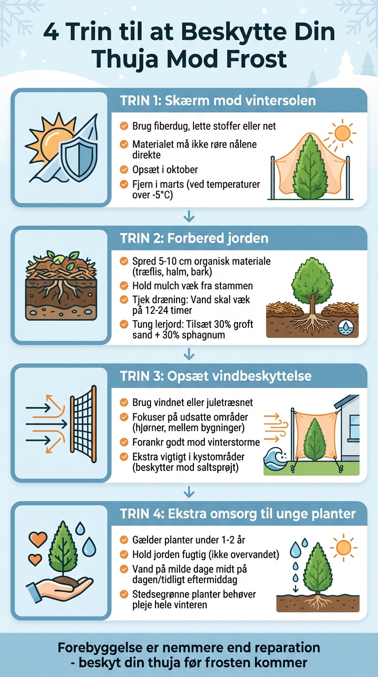 Sådan forebygger du frostskader på thuja - 4 trin til beskyttelse